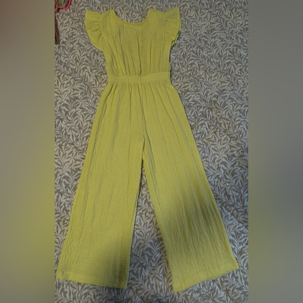 Zara Yellow Jumpsuit with Wide-Leg Palazzo Style